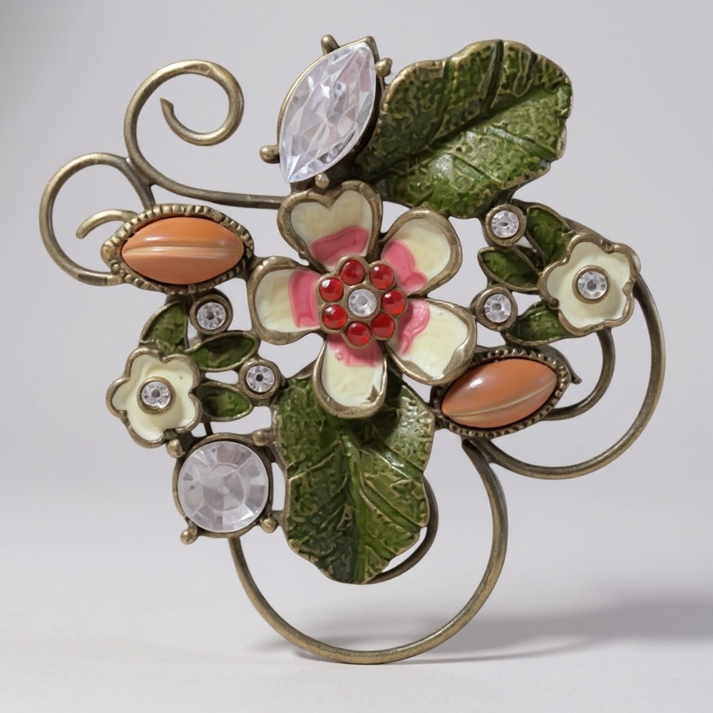 Whimsical Enamel Floral Garden Brooch ✨🌸